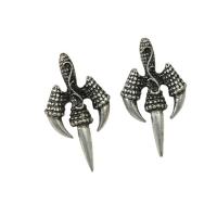 Tibetan Style Stud Earring, Claw, plated, vintage & for woman, more colors for choice, 23x42mm, Sold By Pair