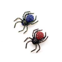 Tibetan Style Brooches, Spider, gold color plated, Unisex & with rhinestone, more colors for choice, nickel, lead & cadmium free, 29x48mm, Sold By PC