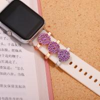 Zinc Alloy Watch Band Finding Round for apple watch & Unisex & with rhinestone nickel lead & cadmium free Sold By PC
