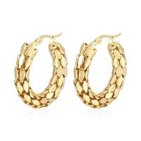 Stainless Steel Hoop Earring, 304 Stainless Steel, Donut, Vacuum Ion Plating, fashion jewelry & for woman, more colors for choice, 32.40x32.20mm, Sold By Pair