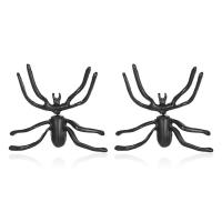 Tibetan Style Stud Earring, Spider, plated, fashion jewelry & for woman, black, nickel, lead & cadmium free, 37x33mm, Sold By Pair