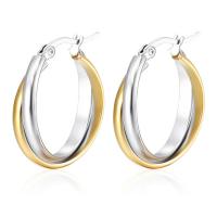 Stainless Steel Hoop Earring 304 Stainless Steel Donut Vacuum Ion Plating fashion jewelry & for woman Sold By Pair