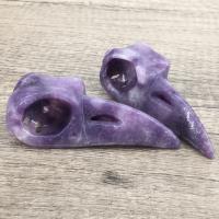 Quartz Gemstone Pendants, Natural Lepidolite, Carved, DIY, purple, 85mm, Sold By PC