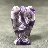 Fashion Decoration, Amethyst, Angel, Carved, for home and office, purple, 32x21x13mm, Sold By PC