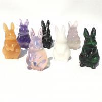 Fashion Decoration Natural Stone Rabbit Carved for home and office & random style mixed colors Sold By PC
