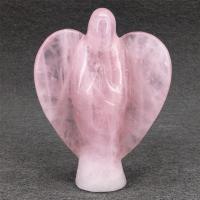 Fashion Decoration, Rose Quartz, Angel, Carved, for home and office, pink, 100mm, Sold By PC