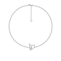 Cubic Zircon Micro Pave 925 Sterling Silver Necklace with 1.97inch extender chain Heart fashion jewelry & micro pave cubic zirconia & for woman nickel lead & cadmium free Length Approx 11.81 Inch Sold By PC
