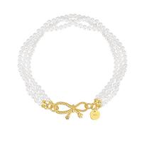 925 Sterling Silver Bangle Bracelet with Shell Pearl Bowknot 18K gold plated fashion jewelry & for woman nickel lead & cadmium free Length Approx 7.48 Inch Sold By PC
