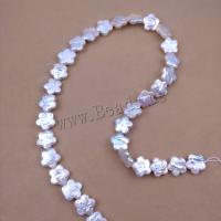 Natural Freshwater Pearl Loose Beads, Plum Blossom, DIY, white, Length about 12-13mm, Approx 33PCs/Strand, Sold Per Approx 38 cm Strand