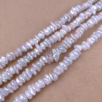 Cultured Baroque Freshwater Pearl Beads, DIY, white, Length about 5-6mm, Approx 148PCs/Strand, Sold By Strand