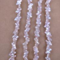 Natural Freshwater Pearl Loose Beads, Cross, DIY, white, 8x13mm, Approx 56PCs/Strand, Sold Per Approx 38 cm Strand