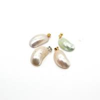Shell Pendants with Brass Bean gold color plated DIY Sold By PC