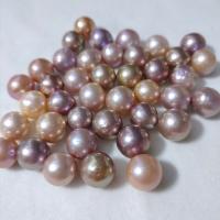 Cultured Round Freshwater Pearl Beads DIY & no hole light purple Length about 11-12mm Sold By PC