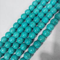 Türkis Perlen, rund, DIY & verschiedene Größen vorhanden, blau, verkauft per ca. 38 cm Strang
