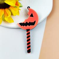 Fashion Halloween Pendant, Acrylic, Halloween Design & DIY, orange, 69x30mm, Sold By PC