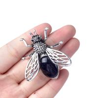 Tibetan Style Brooches, with Gemstone, Bee, plated, fashion jewelry & different materials for choice, more colors for choice, nickel, lead & cadmium free, about:20x15mm,48x40mm, Sold By PC