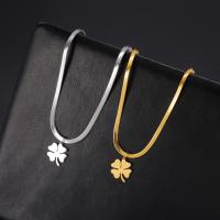 Stainless Steel Jewelry Necklace 304 Stainless Steel with 5cm extender chain Four Leaf Clover plated fashion jewelry & Unisex nickel lead & cadmium free Length Approx 45 cm Sold By PC