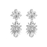 Zinc Alloy Stud Earring with Glass Rhinestone plated for woman Sold By Pair