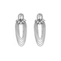 Fashion Fringe Earrings Zinc Alloy with Glass Rhinestone plated for woman & with rhinestone Sold By Pair