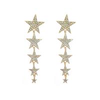 Zinc Alloy Stud Earring Star plated for woman & with rhinestone Sold By Pair
