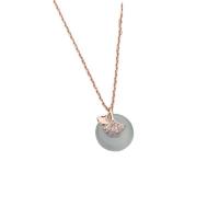 Cubic Zircon Micro Pave 925 Sterling Silver Necklace with Chalcedony with 5CM extender chain plated micro pave cubic zirconia & for woman Length Approx 40 cm Sold By PC