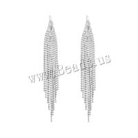 Fashion Fringe Earrings Zinc Alloy with Glass Rhinestone plated for woman & with rhinestone Sold By Pair