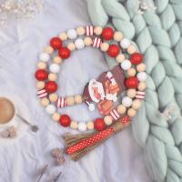 Christmas Decoration, Hemu Beads, with Linen, Christmas Design & multifunctional, 1m, Sold By PC