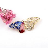 Zinc Alloy Brooches Butterfly micro pave cubic zirconia & for woman & enamel multi-colored nickel lead & cadmium free Sold By PC
