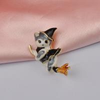 Zinc Alloy Brooches Cat & for woman & enamel nickel lead & cadmium free Sold By PC