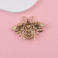 Tibetan Style Brooches, Bee, for woman & with rhinestone, more colors for choice, nickel, lead & cadmium free, 40x50mm, Sold By PC