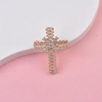 Cubic Zirconia Brooch, Brass, Cross, plated, different styles for choice & micro pave cubic zirconia & for woman, more colors for choice, nickel, lead & cadmium free, Sold By PC