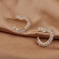 Zinc Alloy Stud Earring with Crystal Heart fashion jewelry & for woman nickel lead & cadmium free Sold By Pair