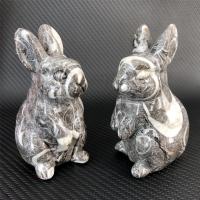 Fashion Decoration, Shells Fossil, Rabbit, Carved, for home and office, mixed colors, 100x50x50mm, Sold By PC