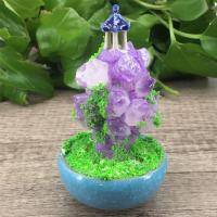 Fashion Decoration, Amethyst, plant pot, Carved, for home and office, mixed colors, 110mm, Sold By PC