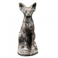 Fashion Decoration, Flame Stone, Cat, Carved, for home and office, mixed colors, 75mm, Sold By PC