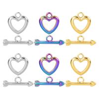 Stainless Steel Toggle Clasp 304 Stainless Steel Heart Vacuum Ion Plating DIY & hollow Sold By PC