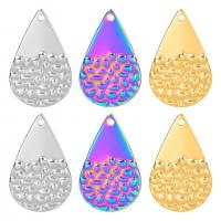 Stainless Steel Pendants, 304 Stainless Steel, Teardrop, Vacuum Ion Plating, DIY, more colors for choice, 18x30mm, Sold By PC