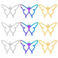 Stainless Steel Animal Pendants, 304 Stainless Steel, Butterfly, Vacuum Ion Plating, DIY & hollow, more colors for choice, 30x23mm, Sold By PC