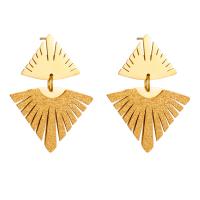 Boucle d'oreille Acier Titane, Placage, bijoux de mode & pour femme, doré, 25x35mm, Vendu par paire