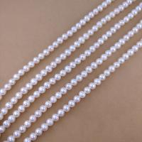 Natural Freshwater Pearl Loose Beads, Slightly Round, DIY, white, Length about 6-7mm, Approx 65PCs/Strand, Sold Per Approx 38 cm Strand