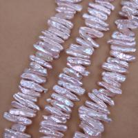 Cultured Biwa Freshwater Pearl Beads, DIY, white, 6x20mm, Approx 60PCs/Strand, Sold By Strand