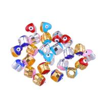 Cink ötvözet Evil Eye Beads, Szív, galvanizált, DIY & zománc, több színt a választás, nikkel, ólom és kadmium mentes, 8x8mm, Kb 500PC-k/Bag, Által értékesített Bag