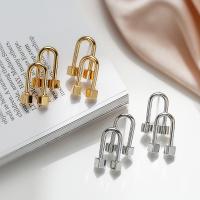 Brass Stud Earring Letter U plated fashion jewelry nickel lead & cadmium free Sold By Pair