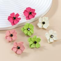 Zinc Alloy Stud Earring Flower stoving varnish fashion jewelry & for woman nickel lead & cadmium free Sold By Pair