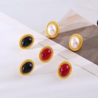 Zinc Alloy Stud Earring with Gemstone fashion jewelry & for woman nickel lead & cadmium free Sold By Pair