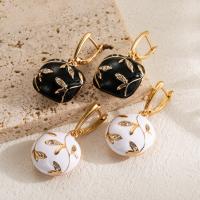 Zinc Alloy Drop Earrings with enamel fashion jewelry & for woman & with rhinestone nickel lead & cadmium free Sold By Pair