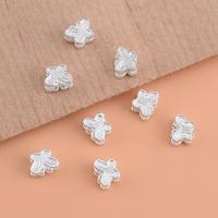 925 Sterling Silver Beads, Butterfly, plated, DIY, platinum color, 6.20x4.80mm, Hole:Approx 1.3mm, Sold By PC