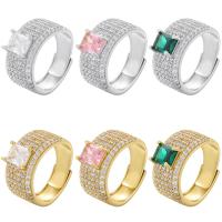 Krychlový Circonia Micro vydláždit mosazný prsten, Mosaz, micro vydláždit kubické zirkony & pro ženy, více barev na výběr, Prodáno By PC