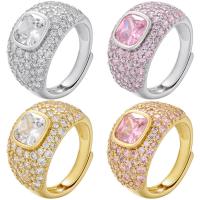 Cubic Zirconia Micro Pave Brass Ring, plated, micro pave cubic zirconia & for woman, more colors for choice, Sold By PC