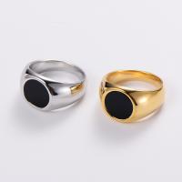 Палец кольцо из нержавеющей стали, Нержавеющая сталь 304, полированный, Мужская & разный размер для выбора & эмаль, продается PC